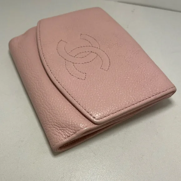 CHANEL Caviar Pink Wallet with Dusty and Box - Picture 4 of 16